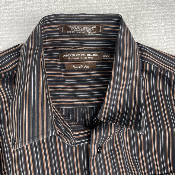Lot of x2 Forsyth of Canada Dress Shirts Wrinkle Free Lined / Plaid Men Sz 2XL - Picture 4 of 16